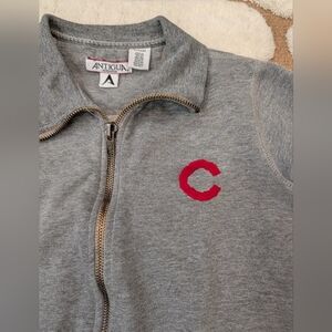 Antigua Chicago Cubs Heather Gray Jacket with Red Emblem - M